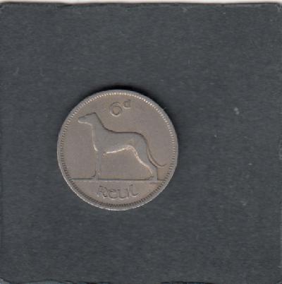 Beschrijving: 6 Pence  DOG  
